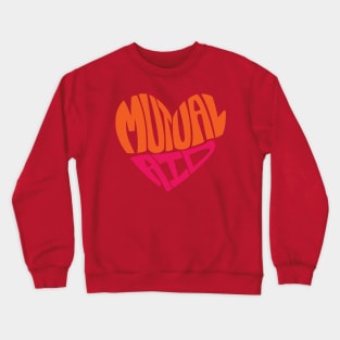 Mutual Aid Heart — Orange & Pink Crewneck Sweatshirt